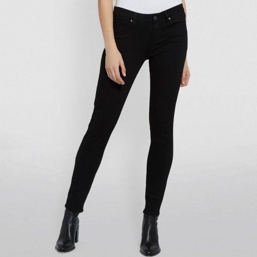 Paige Verdugo Ultra Skinny Jeans Pants Black Overdue Corduroy 28